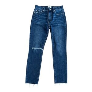 Pistola Blue Straight Leg Jeans with Distressed Knee